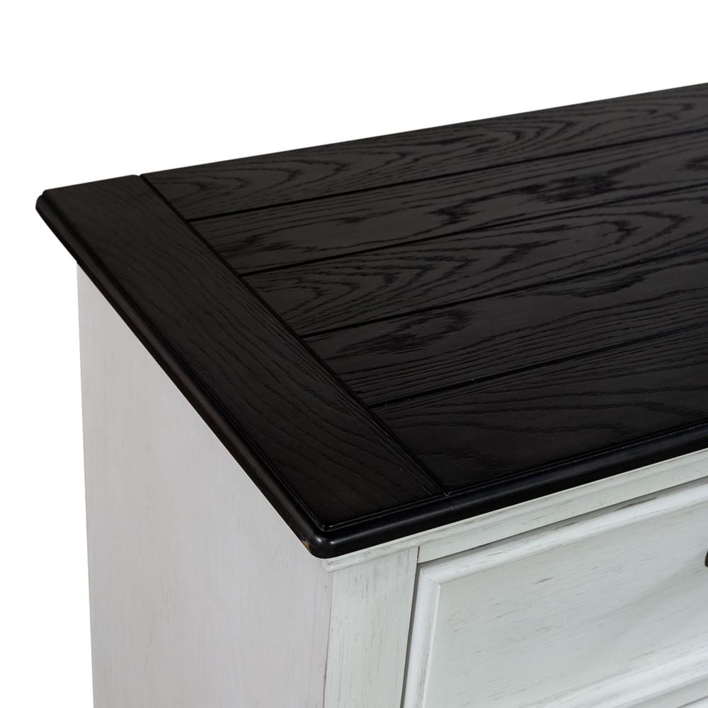 Allyson Park 6 Drawer Dresser in Wirebrushed White w/ Charcoal Top