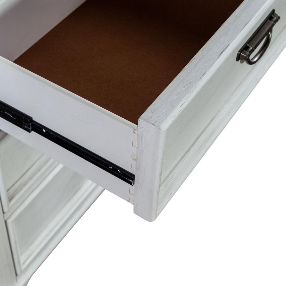 Allyson Park 6 Drawer Dresser in Wirebrushed White w/ Charcoal Top