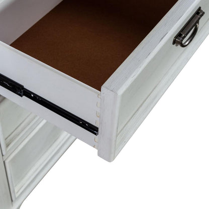 Allyson Park 6 Drawer Dresser in Wirebrushed White w/ Charcoal Top