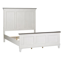 Allyson Park King Panel Bed in Wirebrushed White w/ Charcoal Top