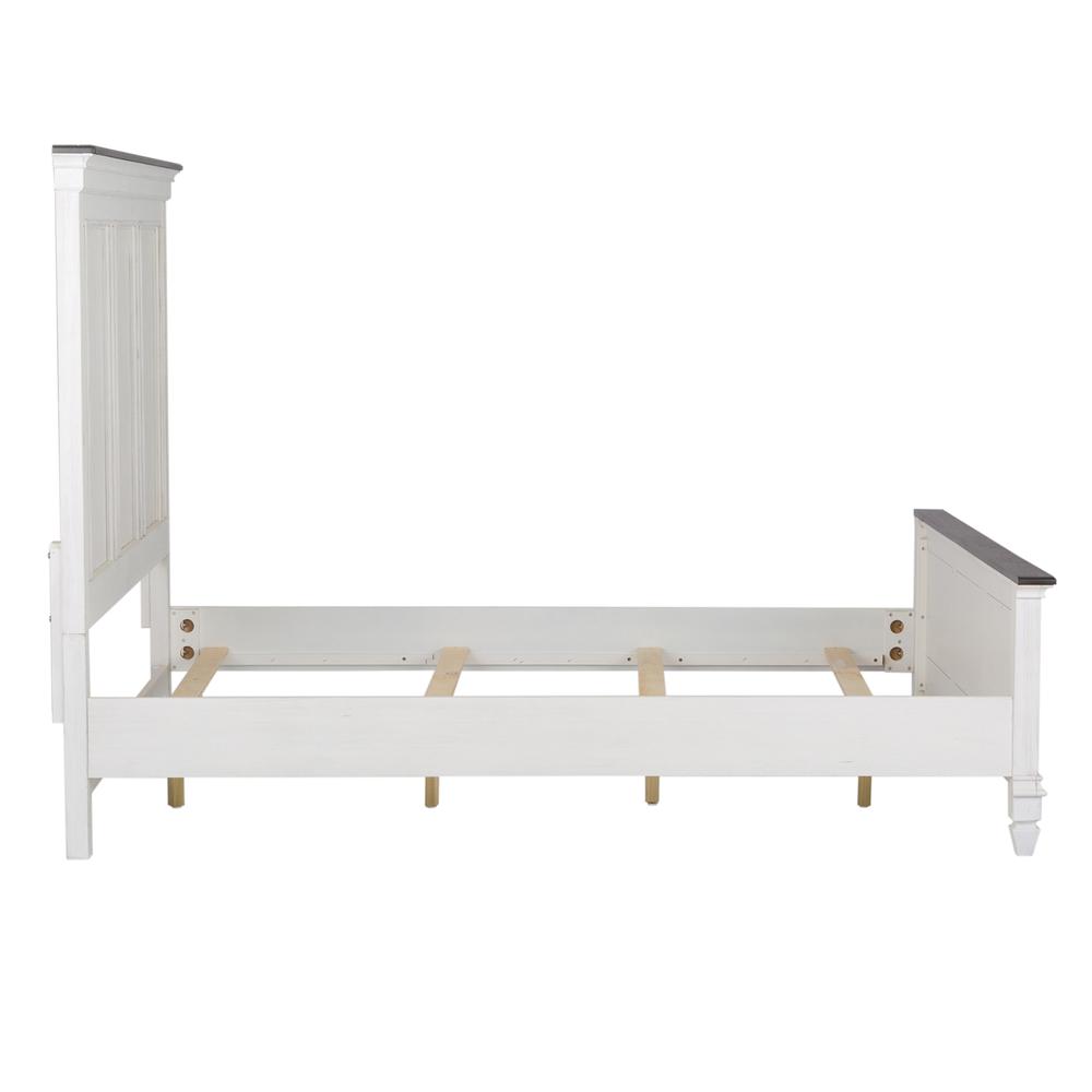 Allyson Park King Panel Bed in Wirebrushed White w/ Charcoal Top