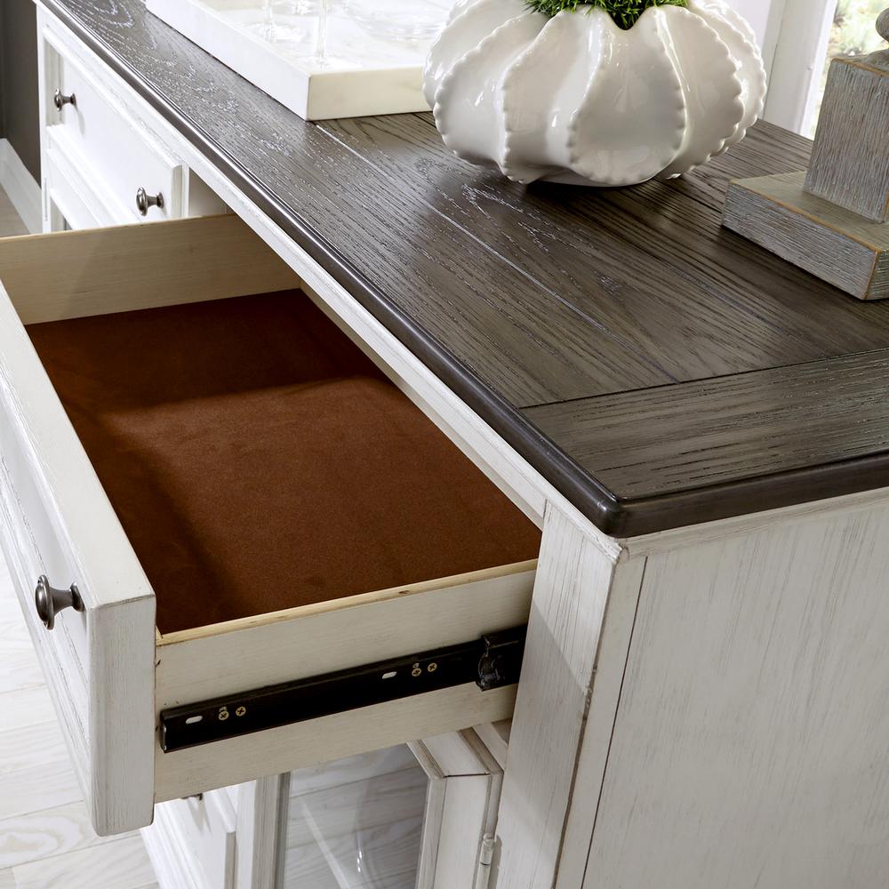 Allyson Park Allyson Park Buffet in Wirebrushed White w/ Charcoal Top