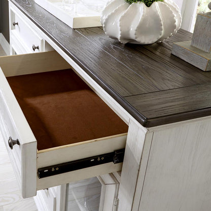 Allyson Park Allyson Park Buffet in Wirebrushed White w/ Charcoal Top
