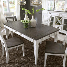 Allyson Park 5 Piece Rectangular Table Set in Wirebrushed White w/ Charcoal Top