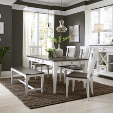 Allyson Park 6 Piece Rectangular Table Set in Wirebrushed White w/ Charcoal Top