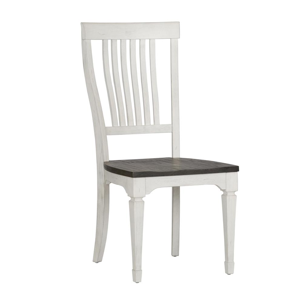 Allyson Park 6 Piece Rectangular Table Set in Wirebrushed White w/ Charcoal Top