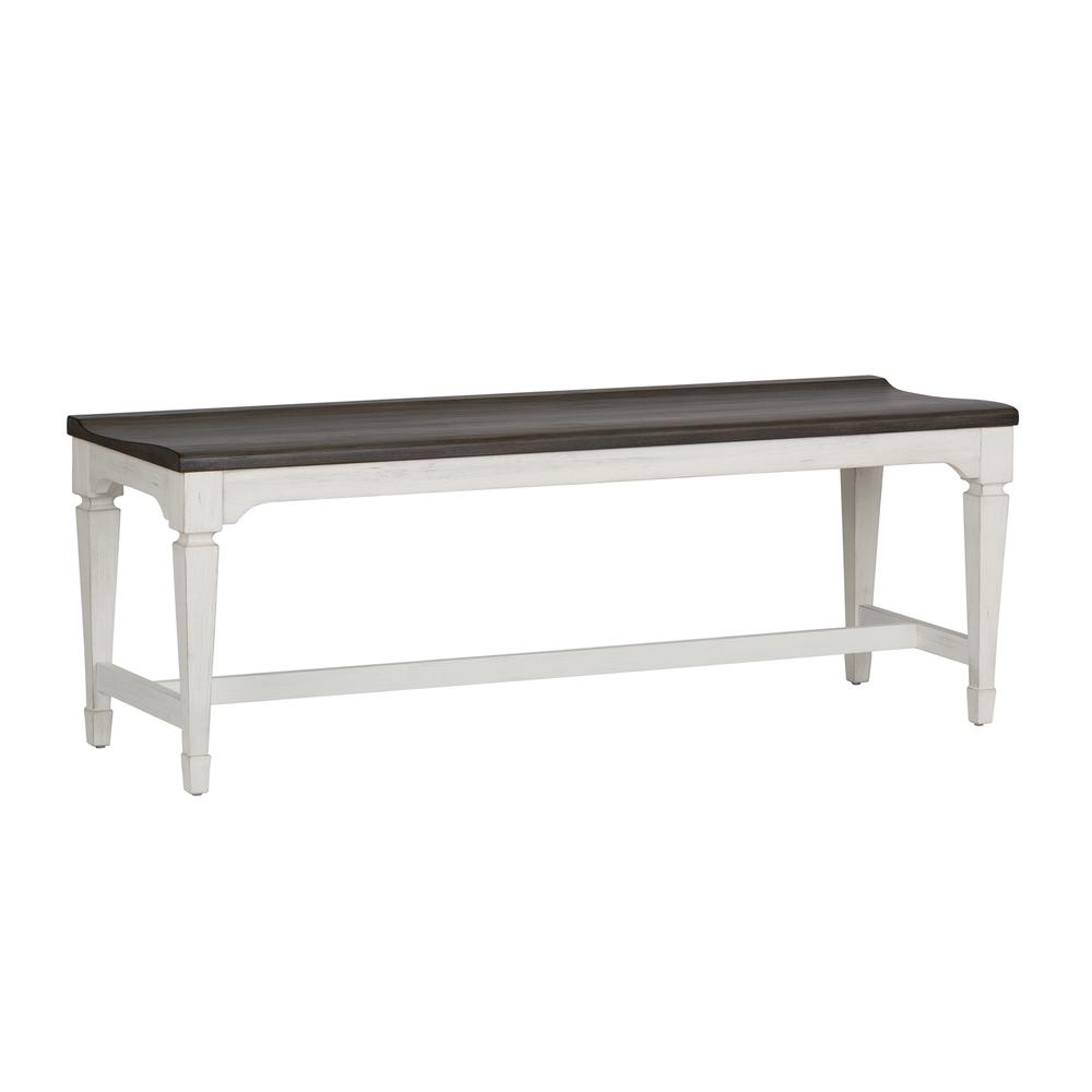 Allyson Park 6 Piece Rectangular Table Set in Wirebrushed White w/ Charcoal Top