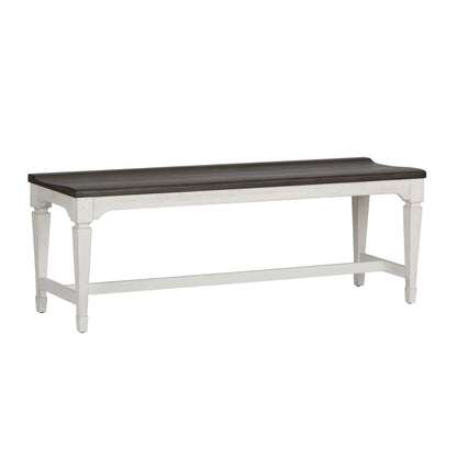 Allyson Park 6 Piece Rectangular Table Set in Wirebrushed White w/ Charcoal Top