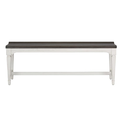 Allyson Park 6 Piece Rectangular Table Set in Wirebrushed White w/ Charcoal Top