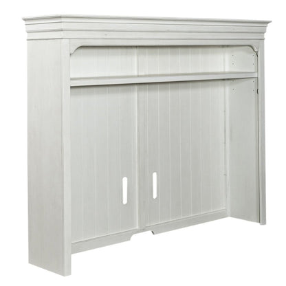 Allyson Park Entertainment Center - Wirebrushed White with Charcoal Tops