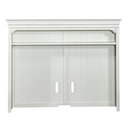 Allyson Park Entertainment Center - Wirebrushed White with Charcoal Tops