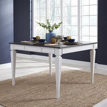 Allyson Park Counter Height Leg Table in Wirebrushed White w/ Charcoal Top