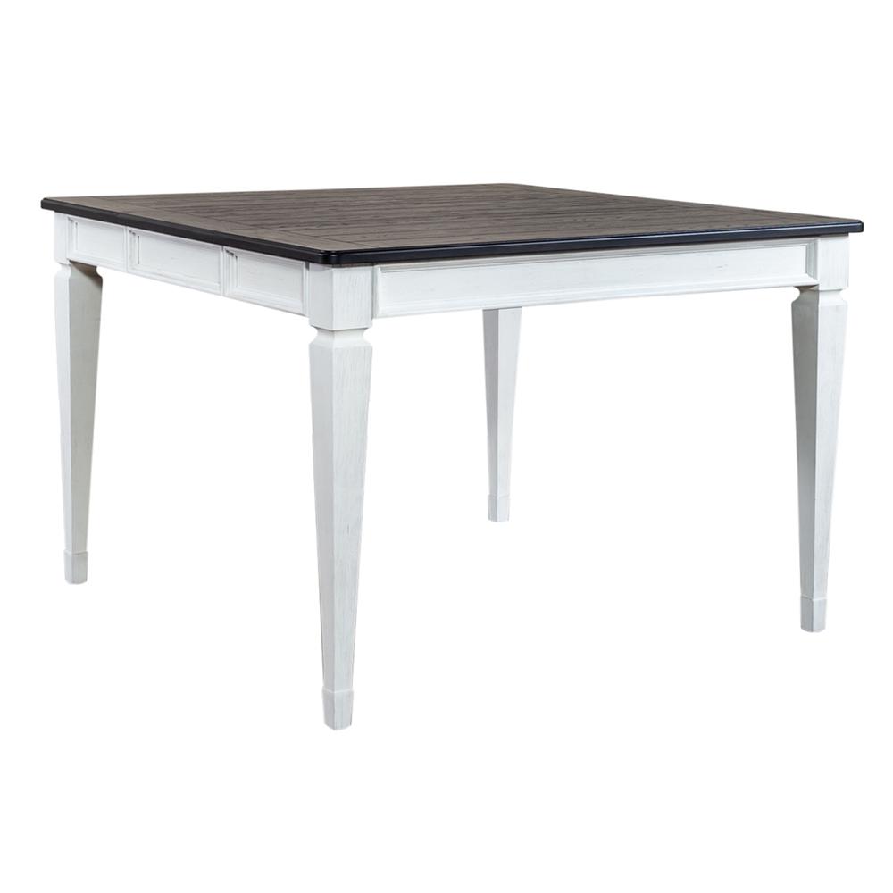 Allyson Park Counter Height Leg Table in Wirebrushed White w/ Charcoal Top