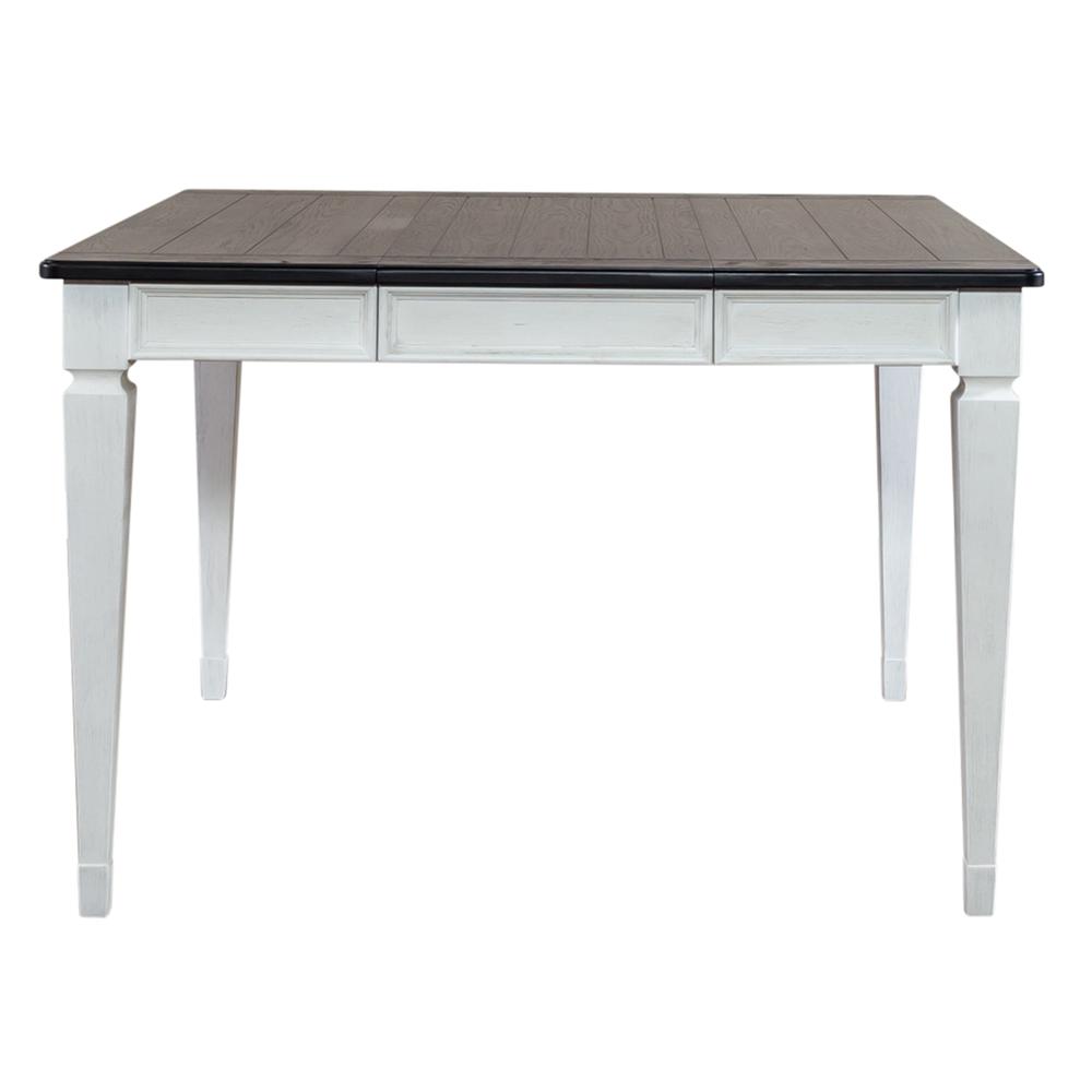 Allyson Park Counter Height Leg Table in Wirebrushed White w/ Charcoal Top