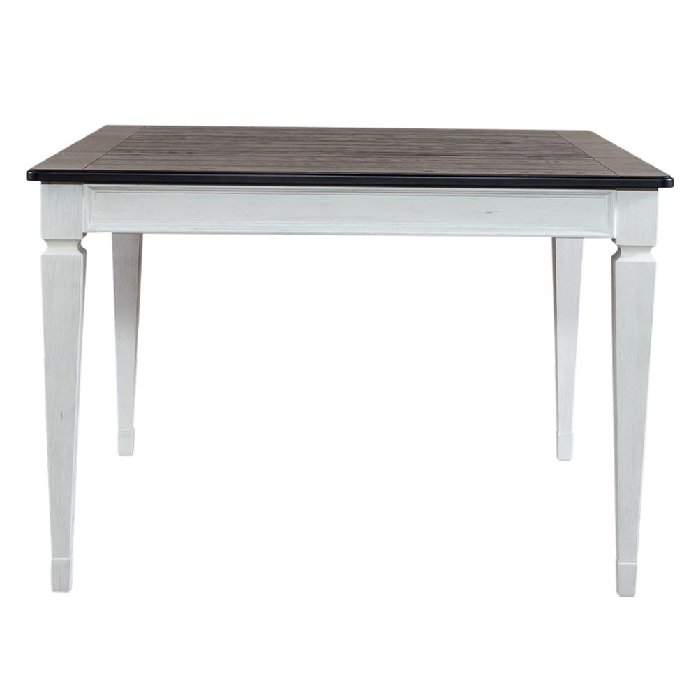 Allyson Park Counter Height Leg Table in Wirebrushed White w/ Charcoal Top
