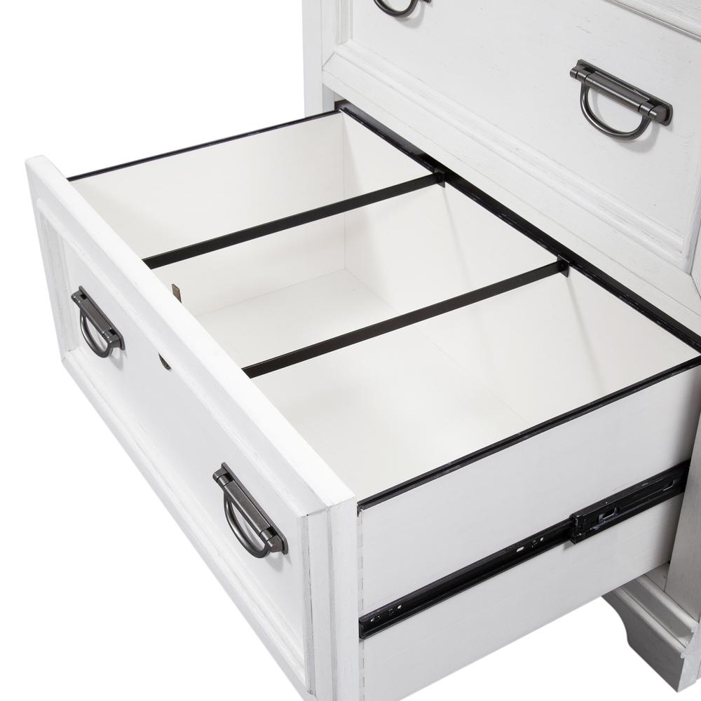 Allyson Park Bunching Lateral File Cabinet in Wirebrushed White w/ Charcoal Top