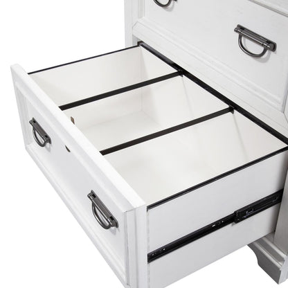 Allyson Park Bunching Lateral File Cabinet in Wirebrushed White w/ Charcoal Top
