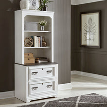 Allyson Park Home Office 2 Piece Set - Wirebrushed White w/ Charcoal Tops