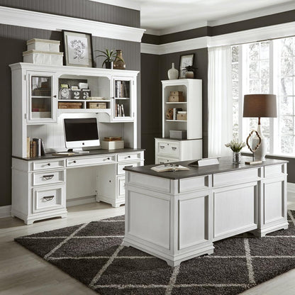 Allyson Park Allyson Park complete desk set in Wirebrushed White w/ Charcoal Top