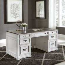 Allyson Park Allyson Park complete desk set in Wirebrushed White w/ Charcoal Top