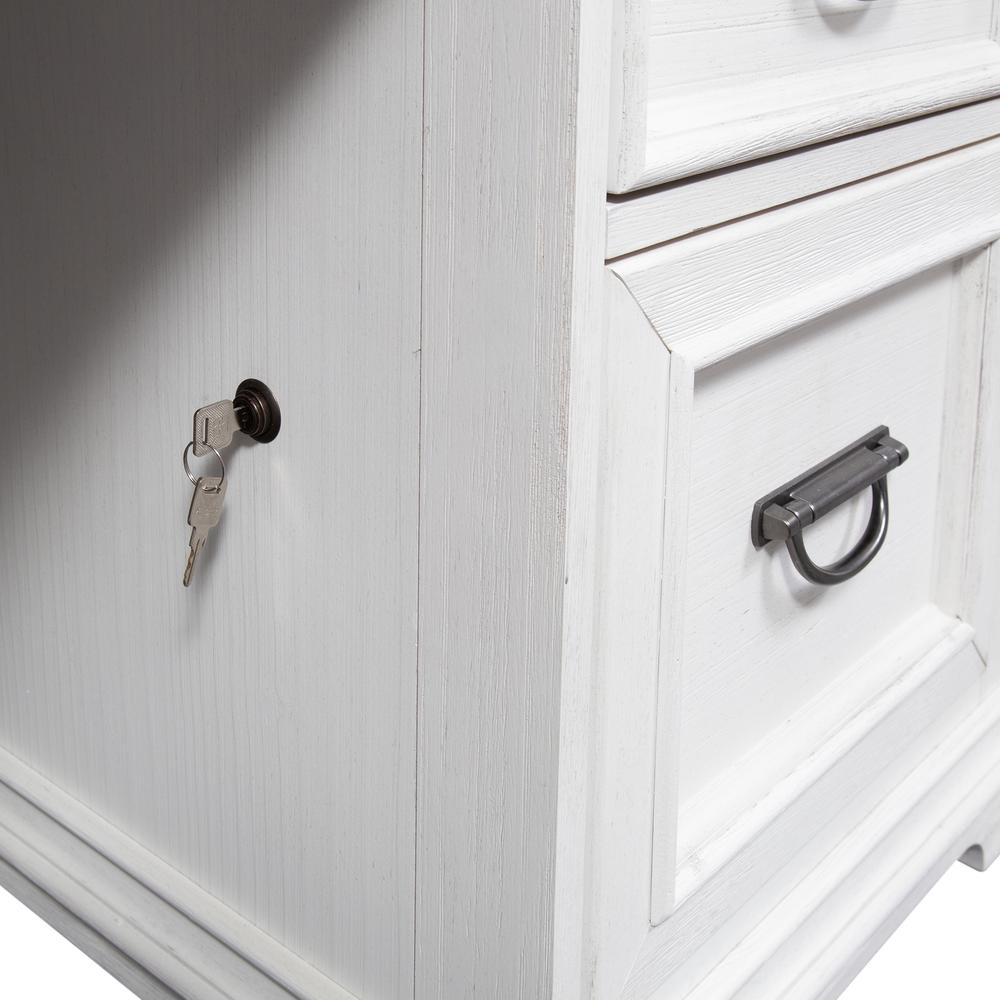 Allyson Park Desk in Wirebrushed White w/ Charcoal Top