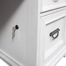 Allyson Park Desk in Wirebrushed White w/ Charcoal Top