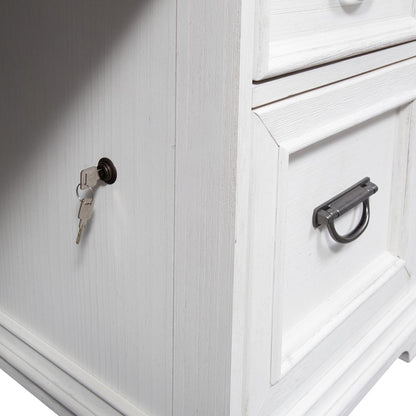 Allyson Park Desk in Wirebrushed White w/ Charcoal Top