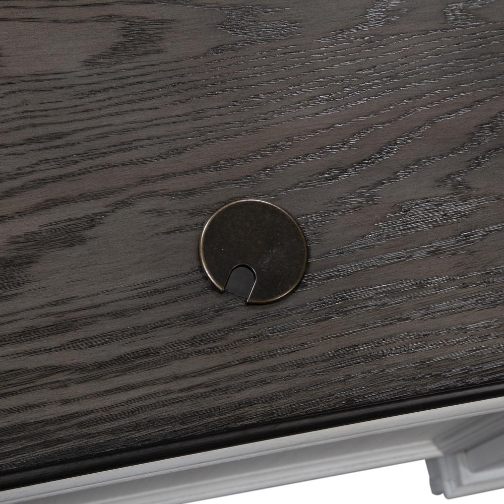 Allyson Park Desk in Wirebrushed White w/ Charcoal Top