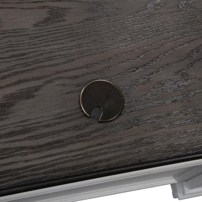 Allyson Park Desk in Wirebrushed White w/ Charcoal Top