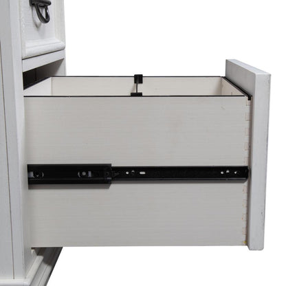 Allyson Park L Shaped Desk Set in Wirebrushed White w/ Charcoal Top
