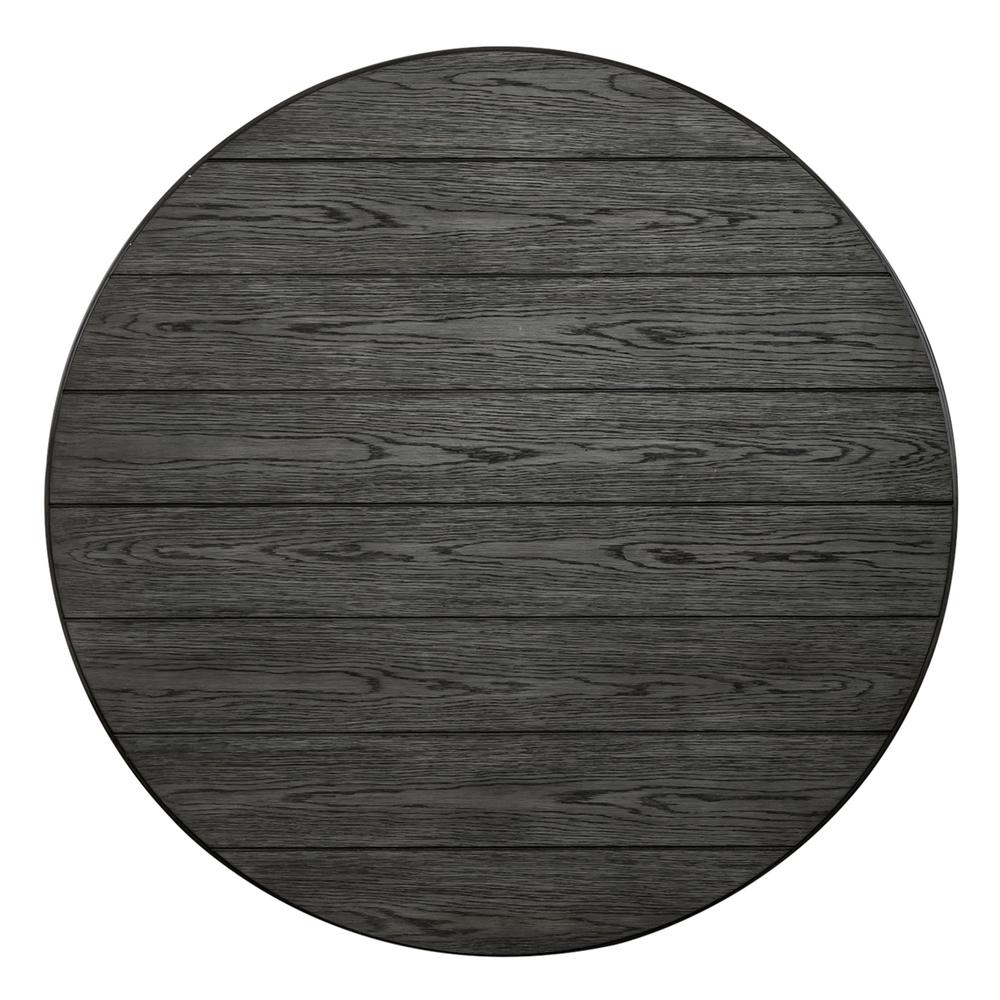 Allyson Park Round Cocktail Table in Wirebrushed White w/ Charcoal Top