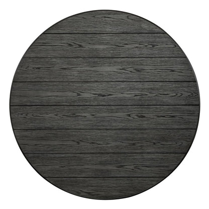 Allyson Park Round Cocktail Table in Wirebrushed White w/ Charcoal Top