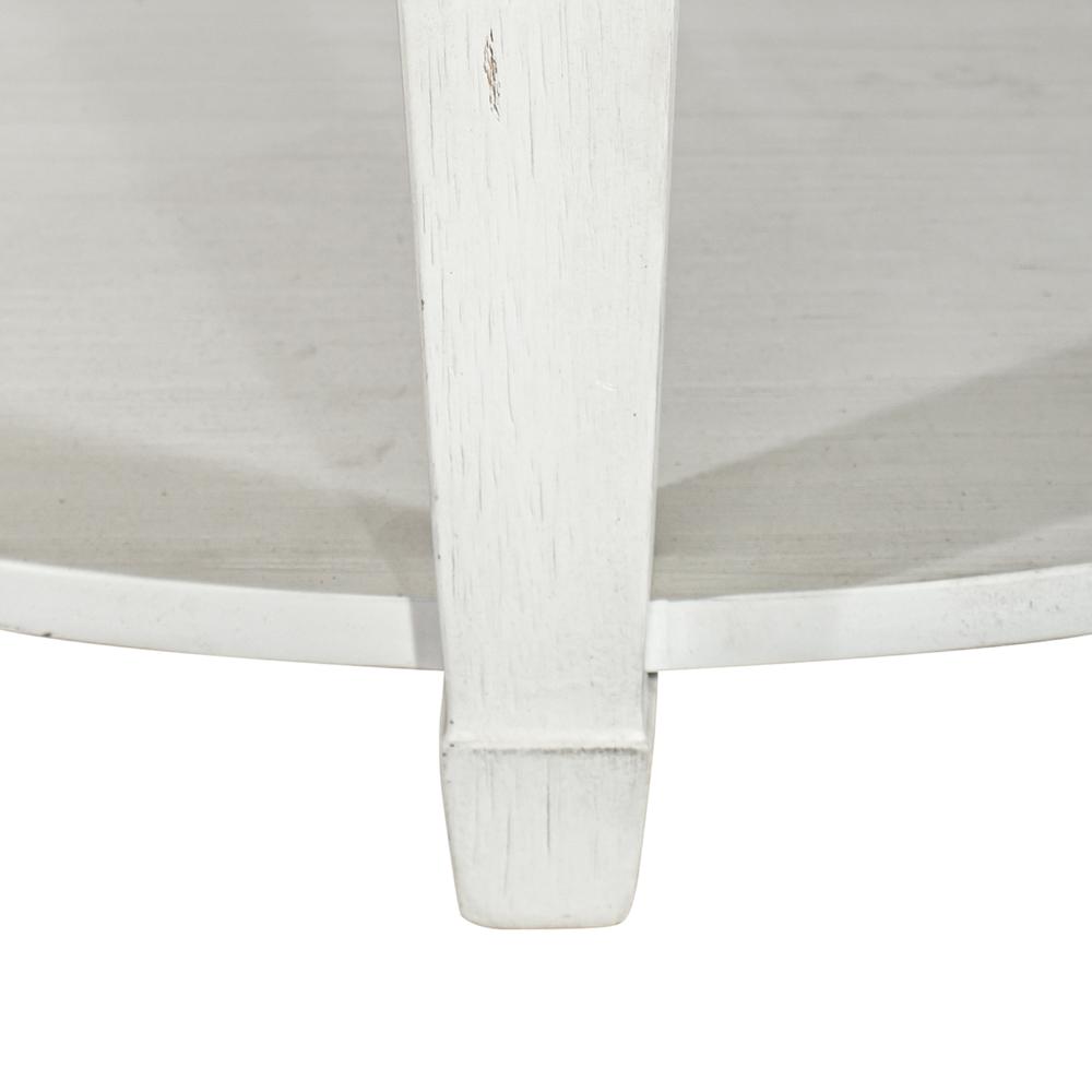 Allyson Park Round Cocktail Table in Wirebrushed White w/ Charcoal Top