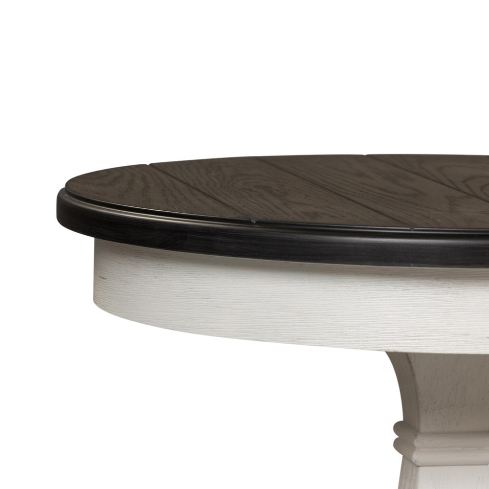 Allyson Park Chair Side Table in Wirebrushed White w/ Charcoal Top