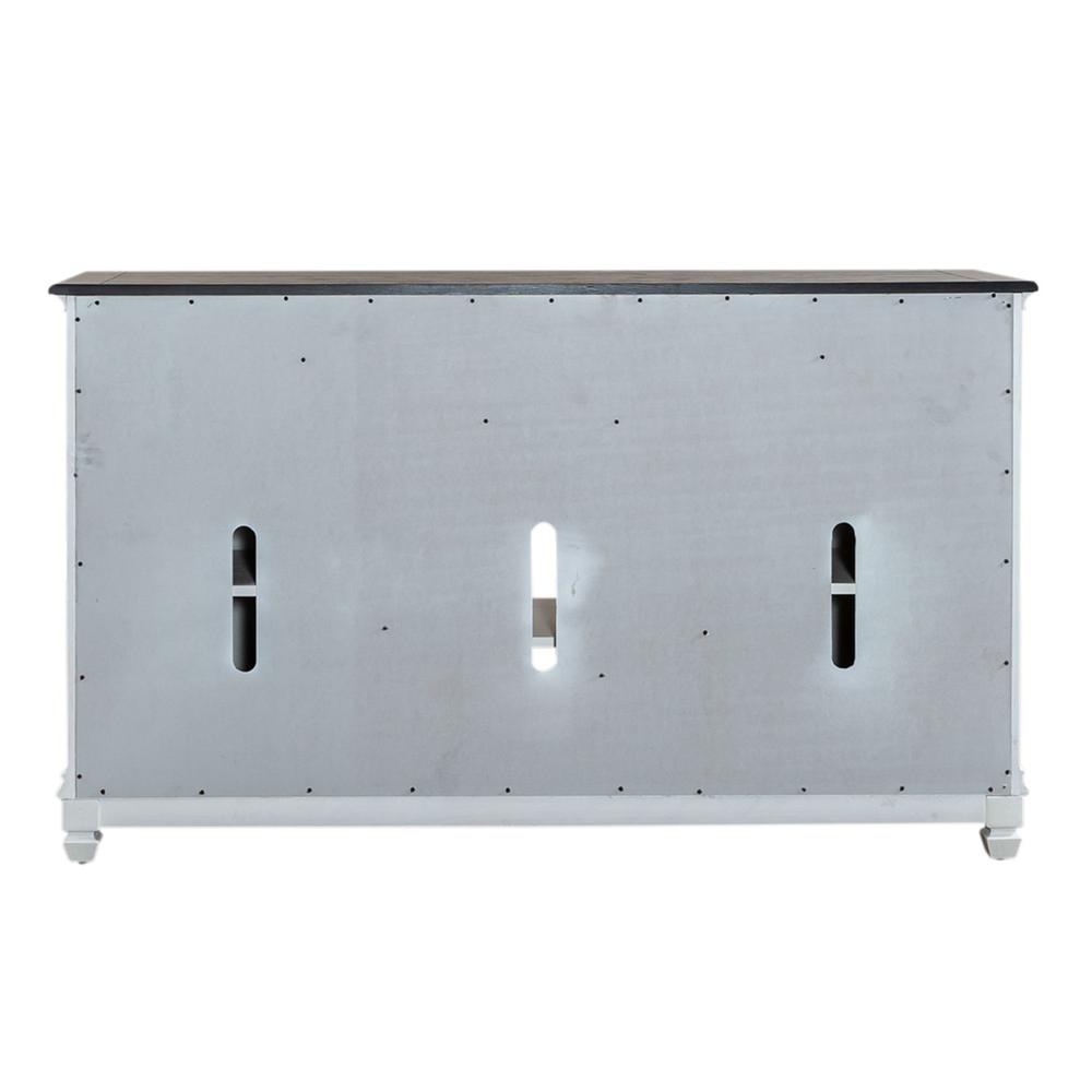 Allyson Park 68 Inch Highboy TV Console in Wirebrushed White w/ Charcoal Top