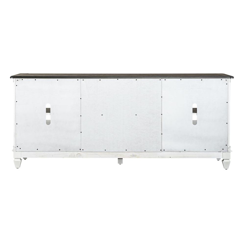 Allyson Park Entertainment TV Stand in Wirebrushed White w/ Charcoal Top