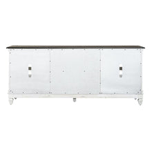 Allyson Park Entertainment TV Stand in Wirebrushed White w/ Charcoal Top