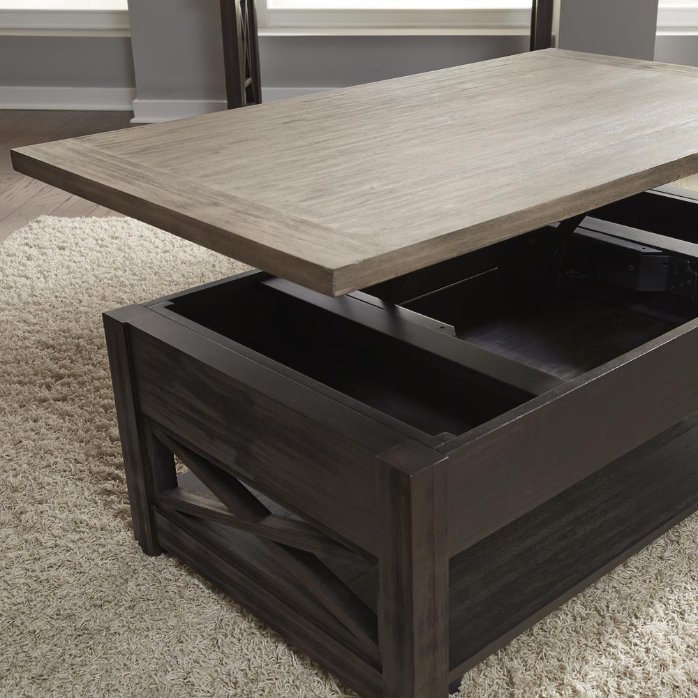 Heatherbrook Lift Top Cocktail Table in Charcoal