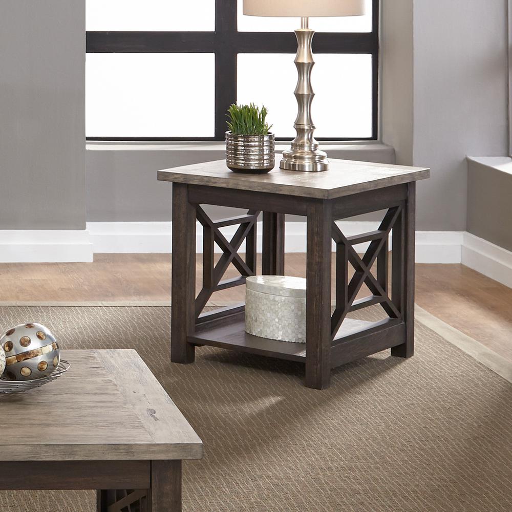 Heatherbrook Heatherbrook end table in Charcoal