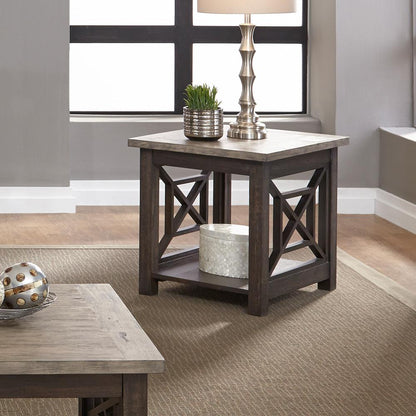 Heatherbrook Heatherbrook end table in Charcoal
