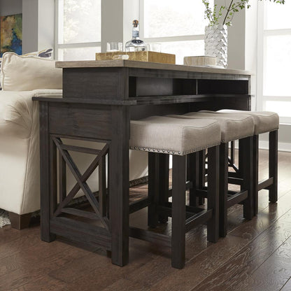 Heatherbrook Console Bar Table in Charcoal
