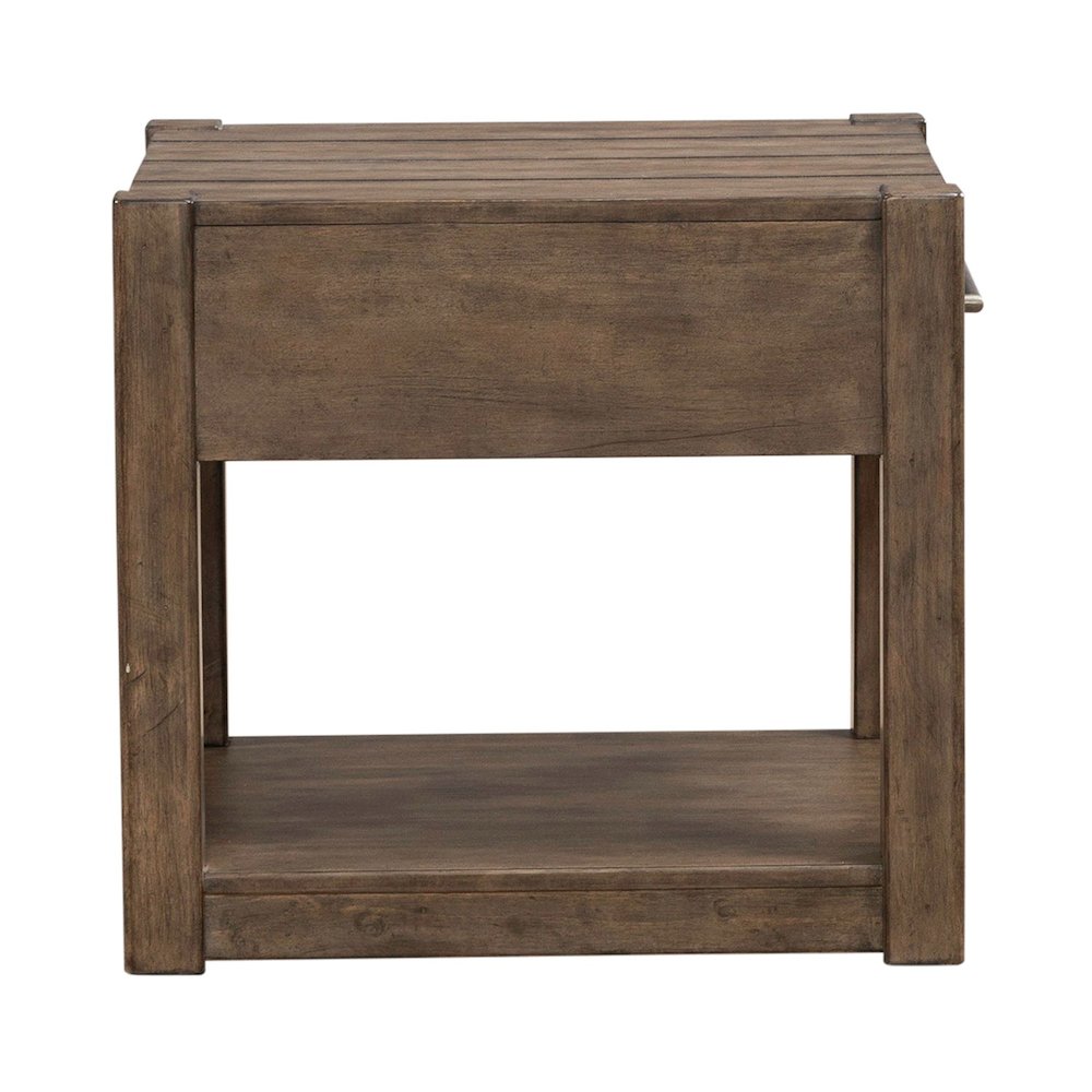 Broadmore Living Room Drawer End Table - Cobblestone Brown