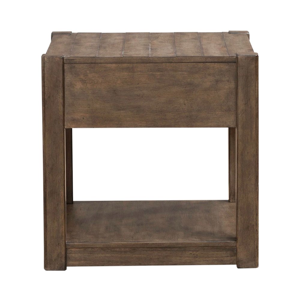 Broadmore Living Room Drawer End Table - Cobblestone Brown