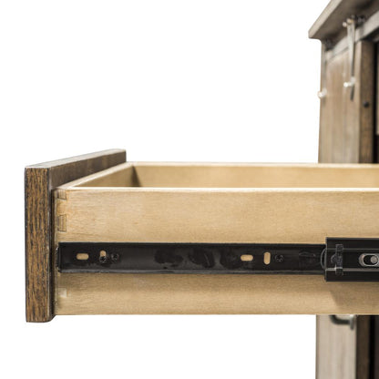 Stone Brook Computer Credenza in Rustic Saddle