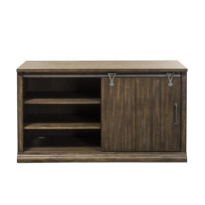 Stone Brook Computer Credenza in Rustic Saddle