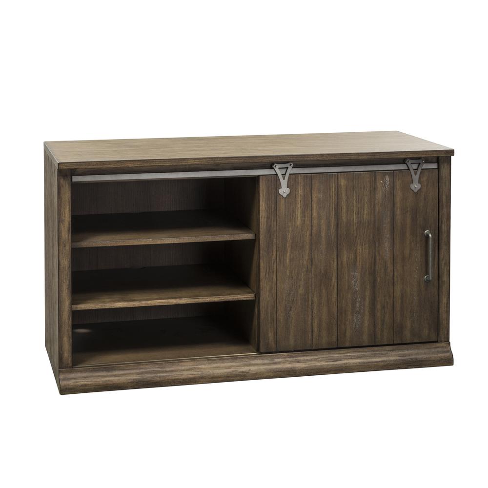 Stone Brook Computer Credenza in Rustic Saddle