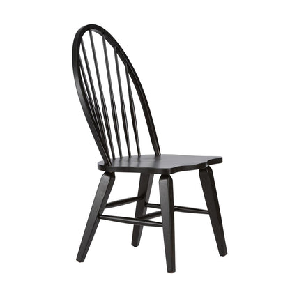 Hearthstone Ridge Windsor Back Side Chair - Black-Set of 2 in Tobacco
