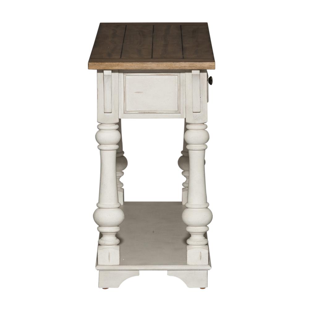 Morgan Creek Sofa Table in Antique White w/ Wirebrushed Tobacco Accents