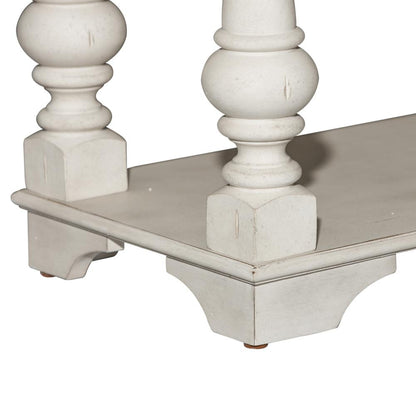Morgan Creek Sofa Table in Antique White w/ Wirebrushed Tobacco Accents