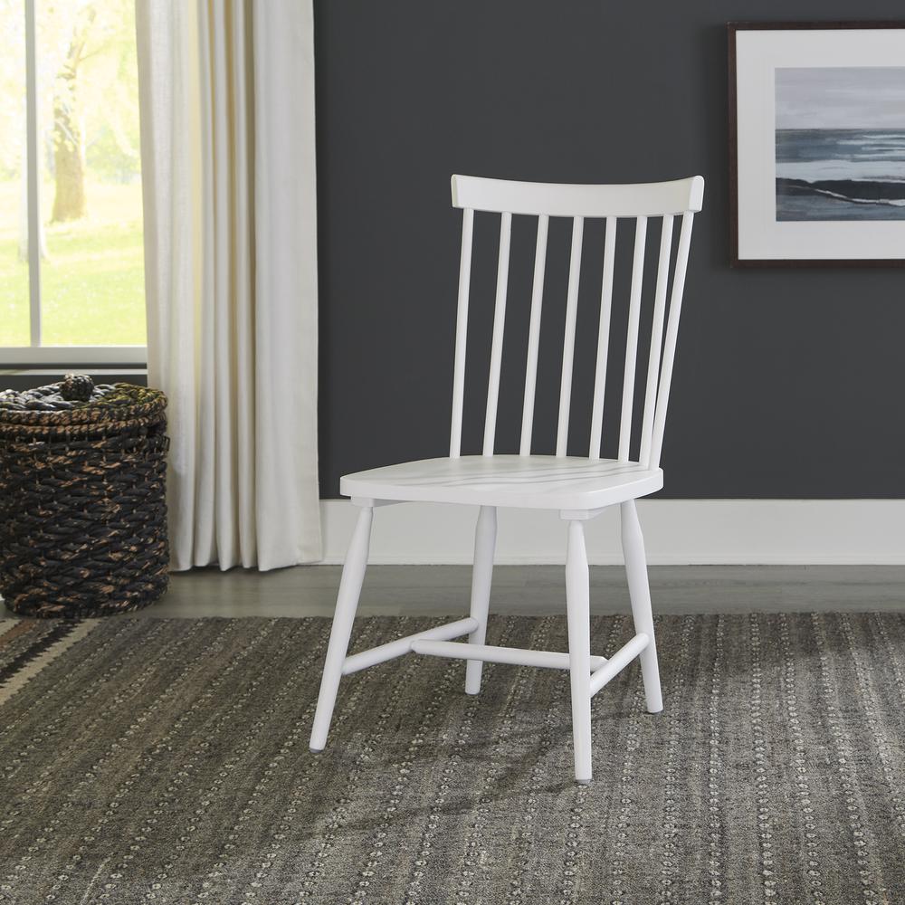 Spindle Back Side Chair (RTA) - Set of 2 Contemporary White